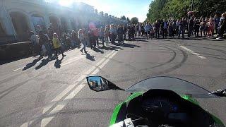 Подарок зрителям от мотоциклистов на день города Пушкин 2019