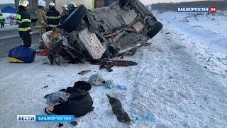 Появилось видео с места смертельного столкновения lexus с фурой под Уфой