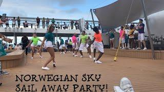Norwegian Sky Sail Away Party! | Cruise Vlog (Day 2)