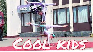 Gymnasts-equilibrists on canes (children). Duo-Alex & Dasha. Circus Studio "Romantics" DC MAZ Minsk