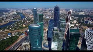 Москва Сити - полет ( вид сверху), очень красиво