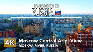 Moscow Central Ariel View Moskva River Russia