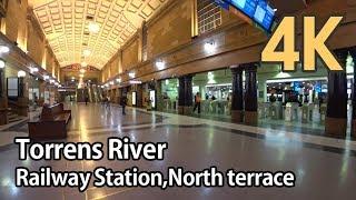 【4K UHD BEAUTIFUL AUSTRALIA】Walking Through Torrens River, Rail Station, North Terrace At night