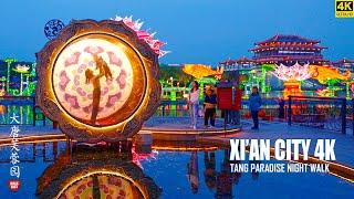 Night Walk In Xi'an Tang Paradise | A Dreamland Of Chinese Tang Dynasty | 4K HDR | 西安 | 大唐芙蓉园
