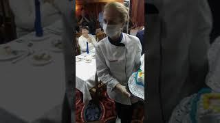 Круиз по Волге,Торт на капитанском ужине теплоход С.Кучкин.