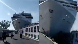 MSC Opera Cruise Ship Crashes Into Dock And a Tourist Boat in Venice