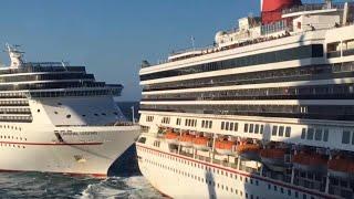 Столкновение двух круизных лайнеров. Collision of two cruise ships.