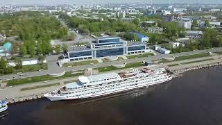 Речной вокзал г.Казань и теплоход "Александр Пушкин" (ВодоходЪ) - тех. кадры ☝️ с пульта упр. дроном