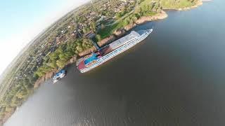 Теплоход А. Суворов в Старочеркасской. Круиз Волгоград-Ростов-на-Дону DJI 0032