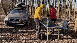 Car camping overnight with Volvo XC70